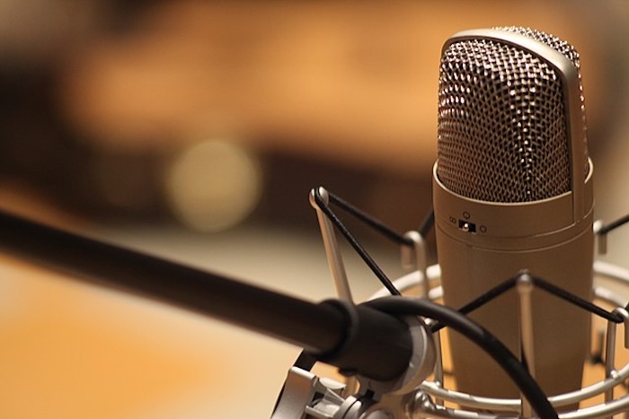 Close up image of a studio microphone